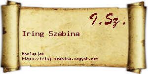 Iring Szabina névjegykártya